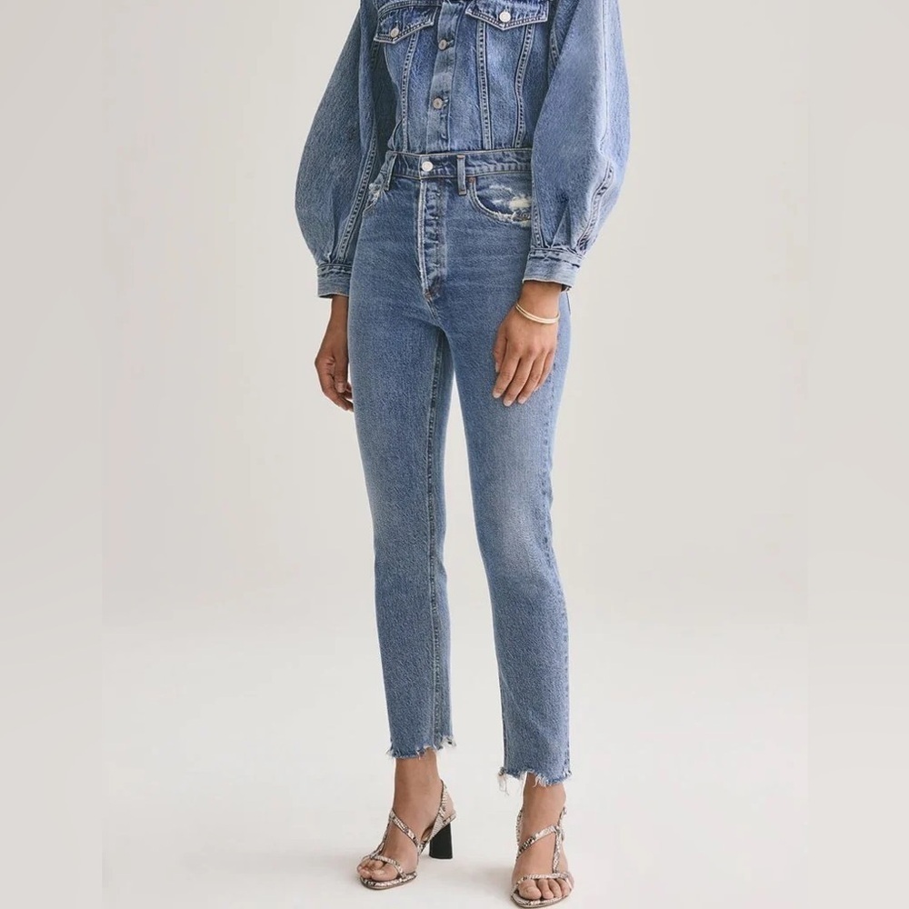 AGOLDE Nico High Rise Slim Fit Jeans in Rooted 24